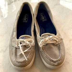 Gray Striped Keds boat shoes - Size 7.5
